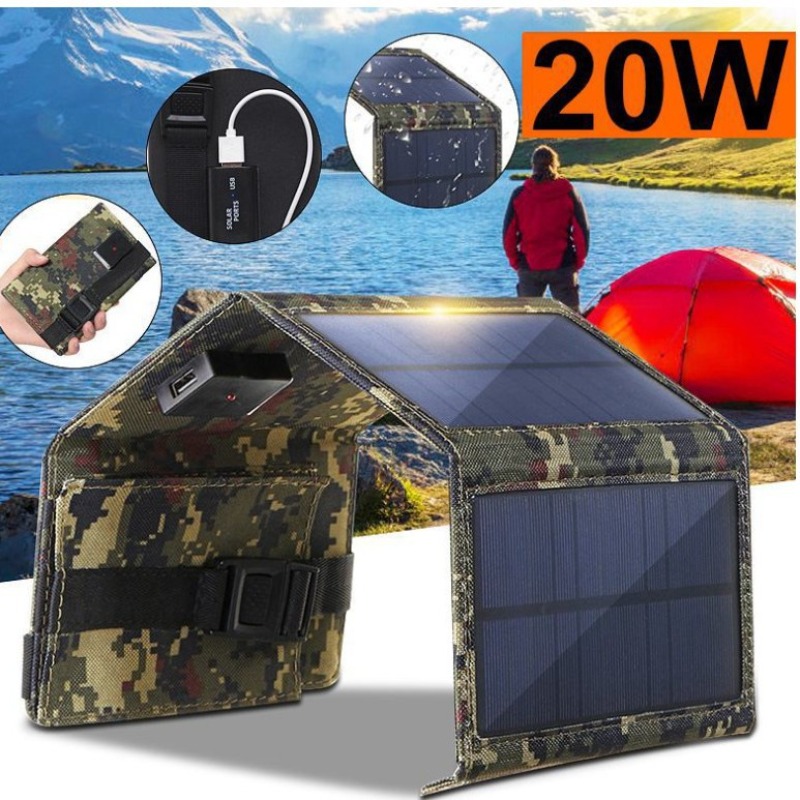 Folding Solar Panel - 10W Solar Panel Folding Bag Solar