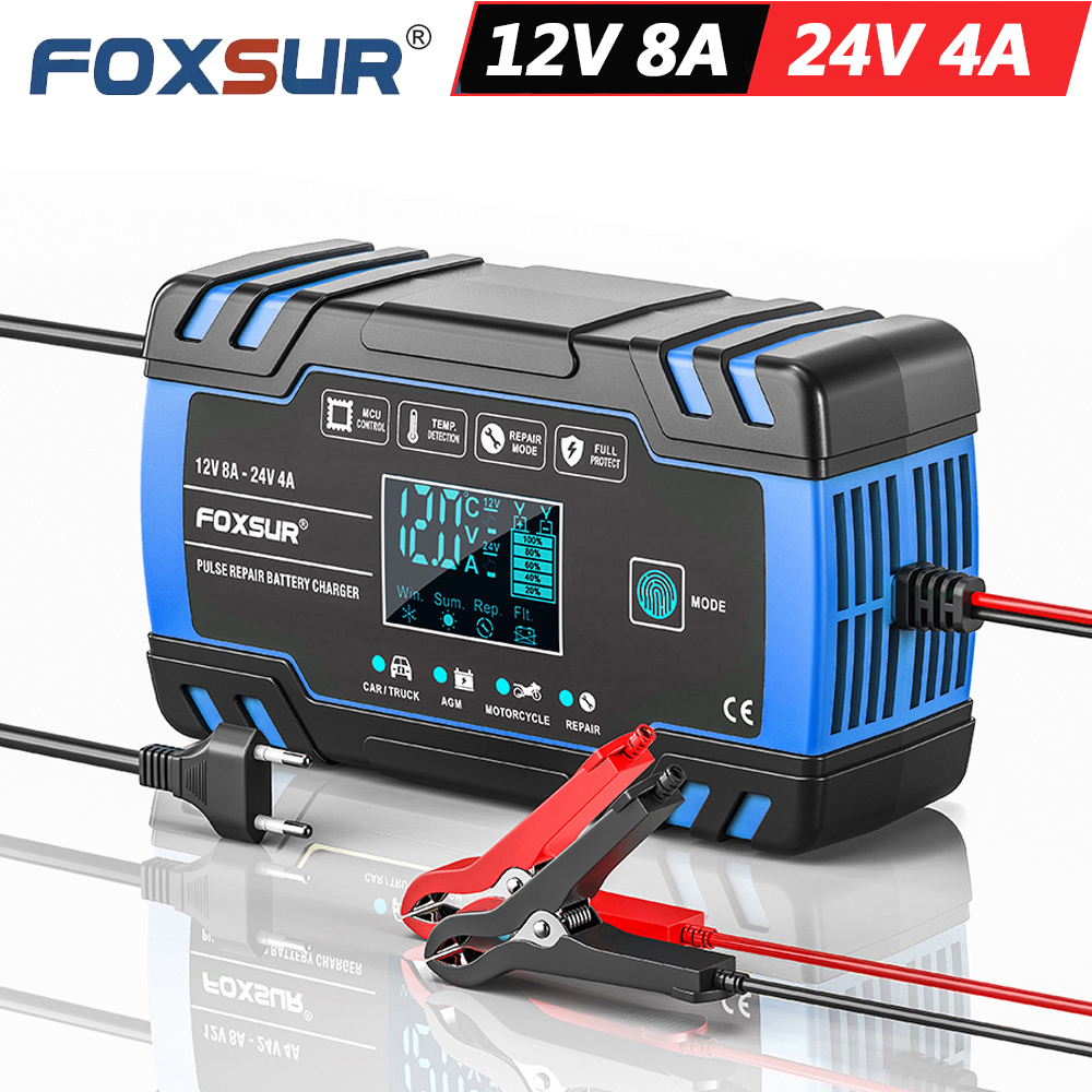 Agm Deep Cycle Battery - FOXSUR FBC122408D 12V 8A 24V 4A
