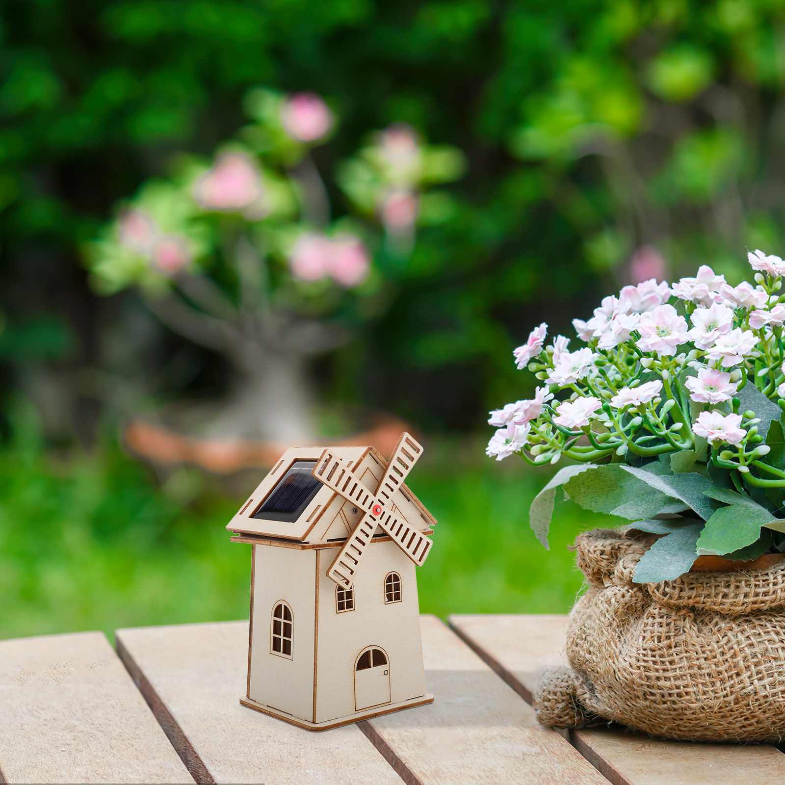 Wooden Solar Powered Windmill  - Renewable Energy For Kids recensione e prezzo