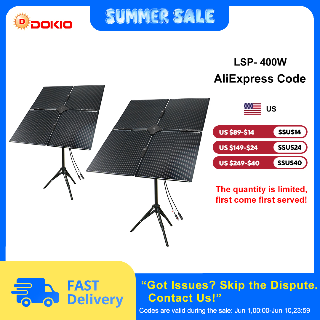 DOKIO 400W Portable Detachable - Folding Solar Panel recensione e prezzo