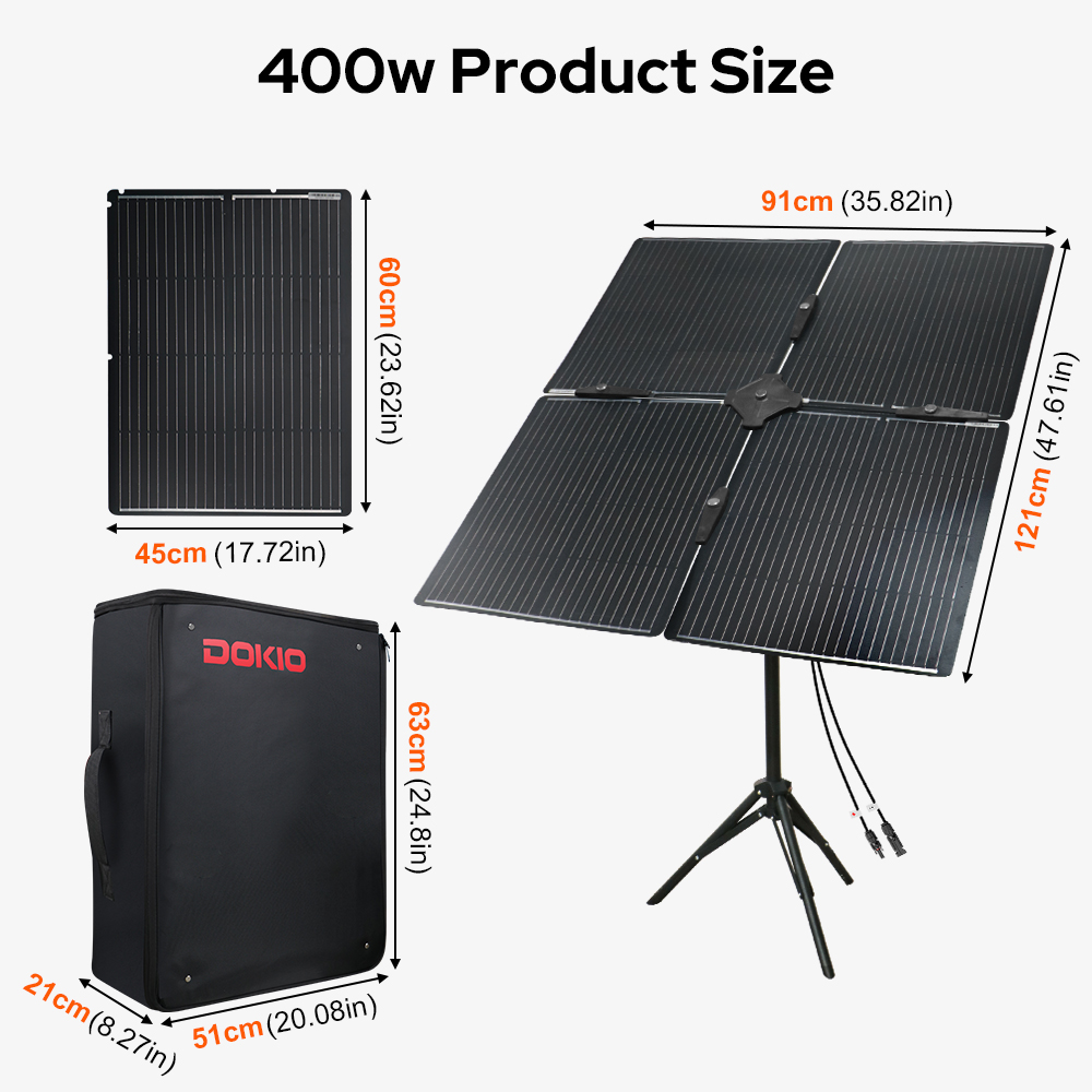 DOKIO 400W Portable Detachable - Folding Solar Panel recensione e prezzo
