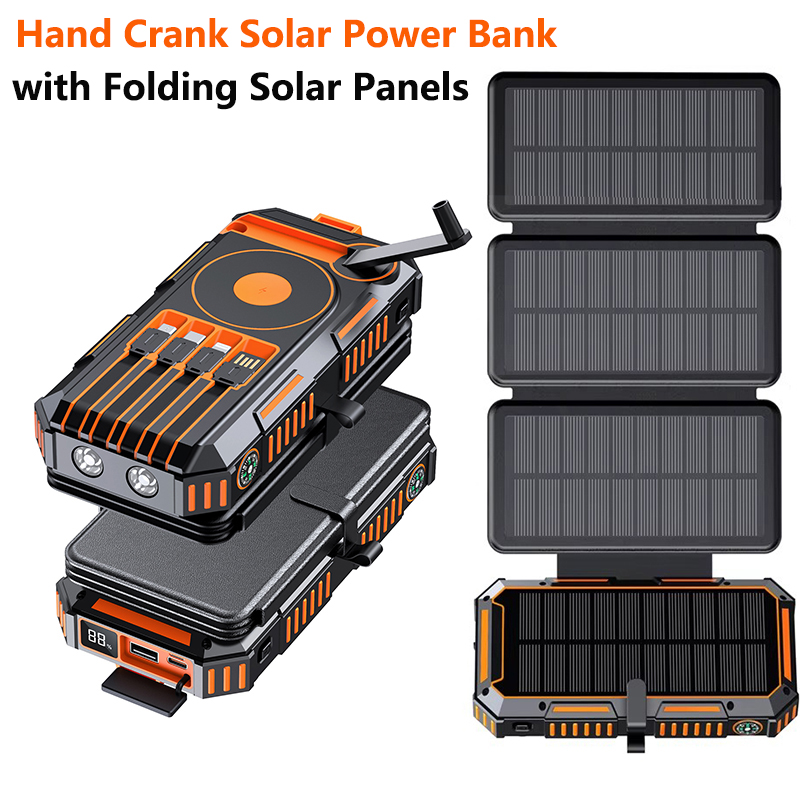 20000mAh Hand Crank Solar Powe - Folding Solar Panel recensione e prezzo