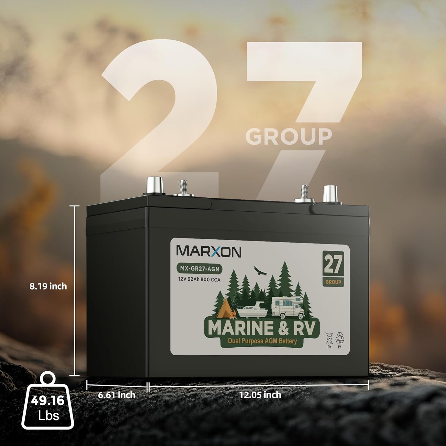 92Ah 800CCA AGM Marine Dual Pu - Agm Deep Cycle Battery recensione e prezzo