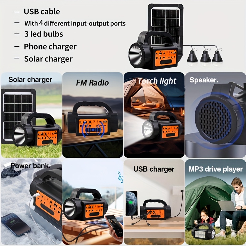 Solar Rechargeable Camping Lig - Portable Power Station recensione e prezzo